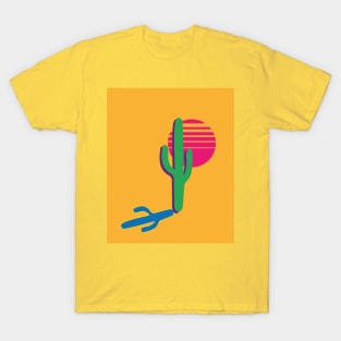 Bohemian multicolor blocking sky desert landscape sunset cactus abstract art vibrant sunrise T-Shirt